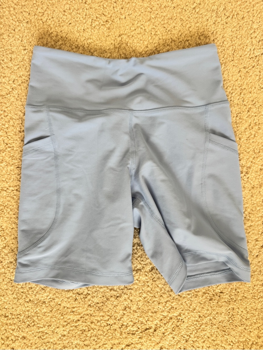 Old Navy Peri Heir Blue High-Rise Bike Shorts with Side Pockets